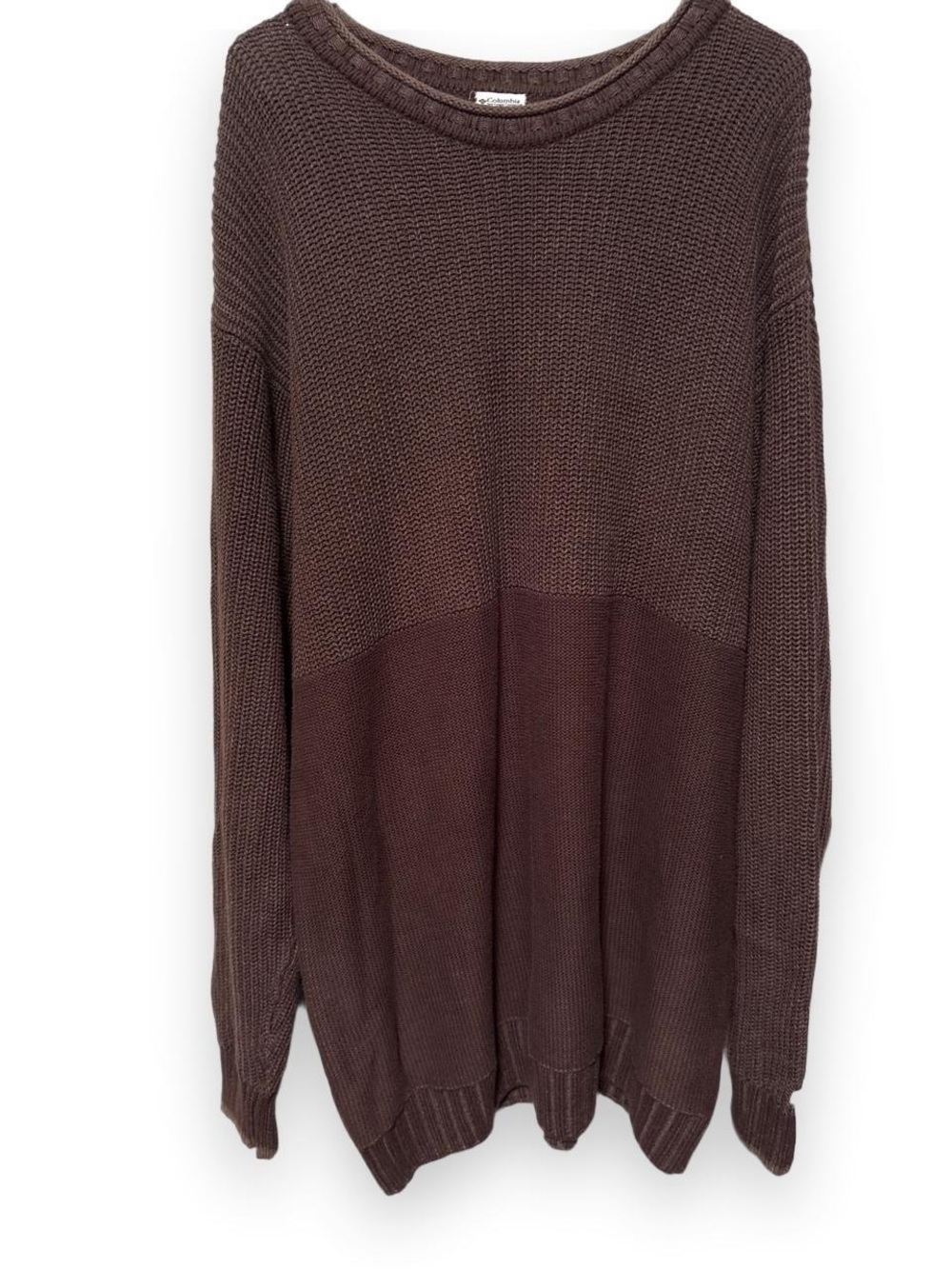 Columbia Men's Two-Tone Brown Crewneck Knit Sweater XXL